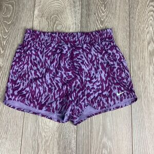 NIKE One Kids Purple Training‎ Shorts Dri-fit Standard Fit XL Leopard Girls
